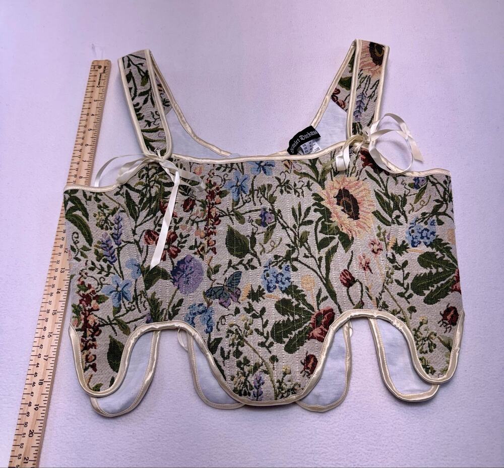 Whimsigoth renaissance fairycore cottagecore ren fair corset midevil tapestry